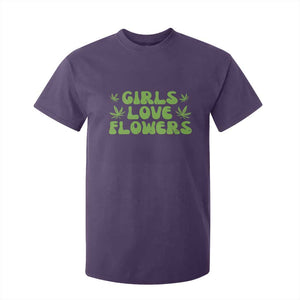 Girls Love Flowers Weed Cannabis T Shirt For Kid Funny Marijuana 420 Gift TS10 Purple Print Your Wear