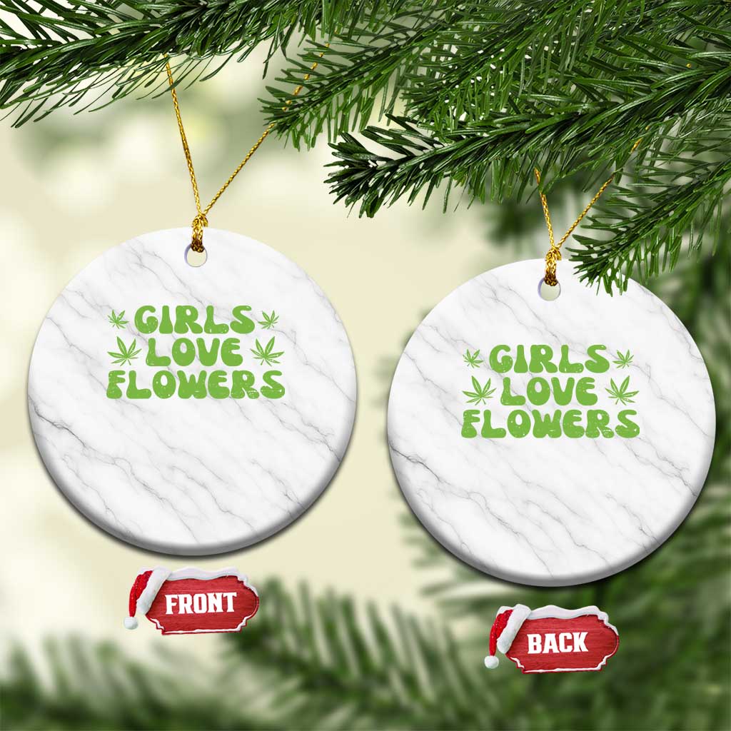 Girls Love Flowers Weed Cannabis Ceramic Ornament Funny Marijuana 420 Gift TS10 1pc White Marble Print Your Wear
