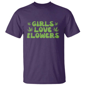 Girls Love Flowers Weed Cannabis T Shirt Funny Marijuana 420 Gift TS10 Purple Print Your Wear