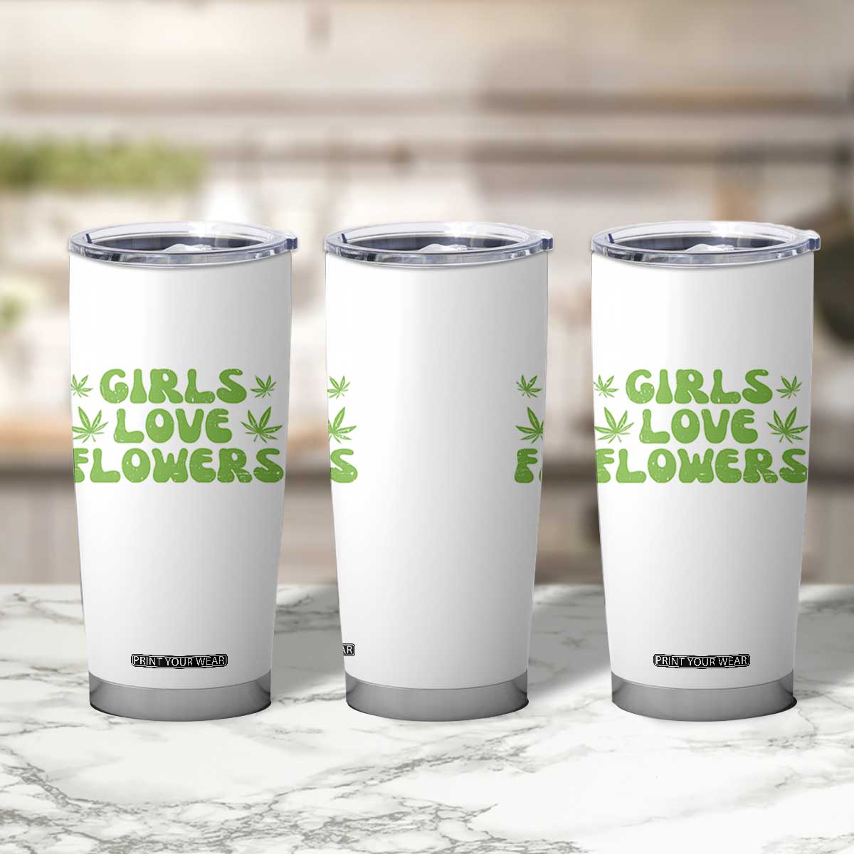 Girls Love Flowers Weed Cannabis Tumbler Cup Funny Marijuana 420 Gift TS10 Print Your Wear
