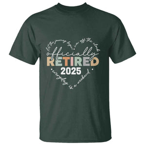 Officially Retired 2025 T Shirt Women Retirement Vintage TS10 Dark Forest Green Print Your Wear