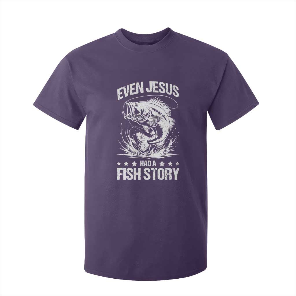 Funny Fishing T Shirt For Kid Even Jesus Had A Fish Story Funny Christian Fisherman TS10 Purple Print Your Wear