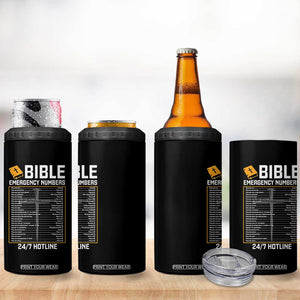 Bible Emergency Numbers 4 in 1 Can Cooler Tumbler Funny Christian Bible Jesus Religious TS10 Print Your Wear