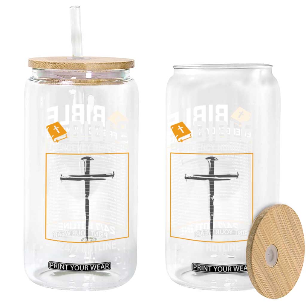 Bible Emergency Numbers Glass Can Funny Christian Bible Jesus Religious TS10 Print Your Wear