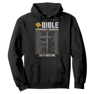 Bible Emergency Numbers Hoodie Funny Christian Bible Jesus Religious TS10 Black Print Your Wear