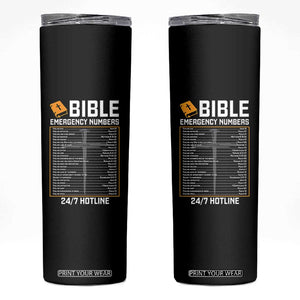 Bible Emergency Numbers Skinny Tumbler Funny Christian Bible Jesus Religious TS10 Black Print Your Wear