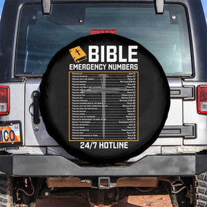 Bible Emergency Numbers Spare Tire Cover Funny Christian Bible Jesus Religious TS10 No hole Black Print Your Wear