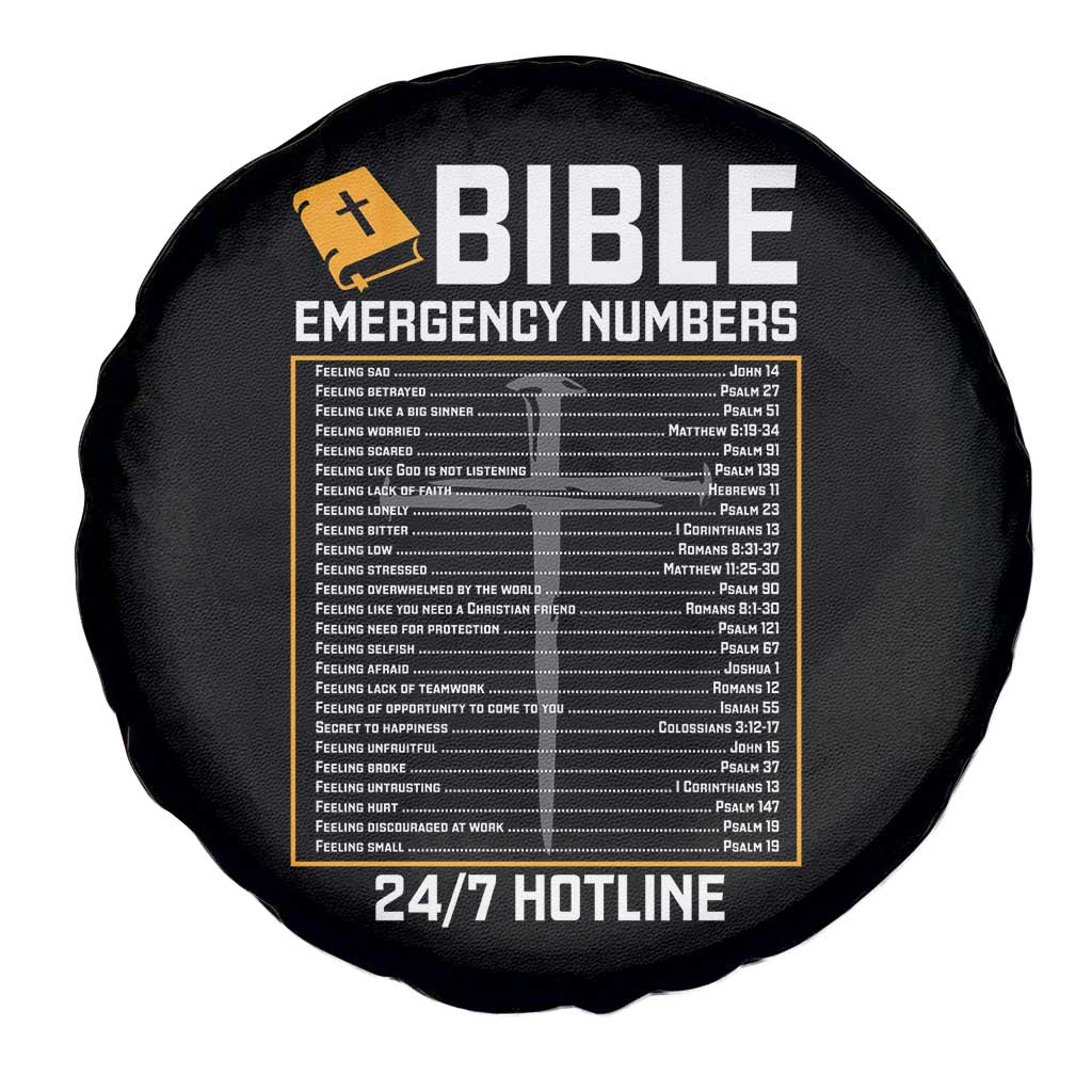 Bible Emergency Numbers Spare Tire Cover Funny Christian Bible Jesus Religious TS10 Print Your Wear