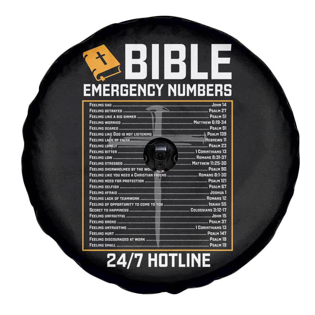 Bible Emergency Numbers Spare Tire Cover Funny Christian Bible Jesus Religious TS10 Print Your Wear