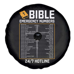 Bible Emergency Numbers Spare Tire Cover Funny Christian Bible Jesus Religious TS10 Print Your Wear