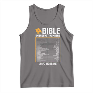 Bible Emergency Numbers Tank Top Funny Christian Bible Jesus Religious TS10 Deep Heather Print Your Wear