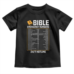 Bible Emergency Numbers Toddler T Shirt Funny Christian Bible Jesus Religious TS10 Black Print Your Wear