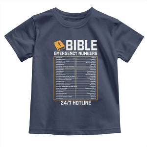 Bible Emergency Numbers Toddler T Shirt Funny Christian Bible Jesus Religious TS10 Navy Print Your Wear