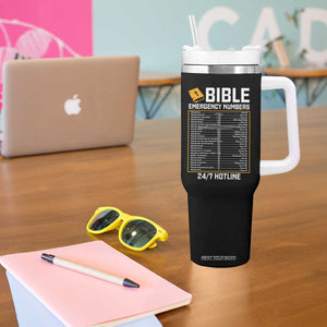Bible Emergency Numbers Tumbler With Handle Funny Christian Bible Jesus Religious TS10 Print Your Wear