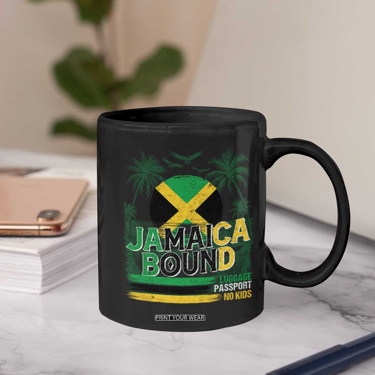 Jamaican Travel Coffee Mug Straight Trippin Jamaica Vacation Retro TS10 Print Your Wear