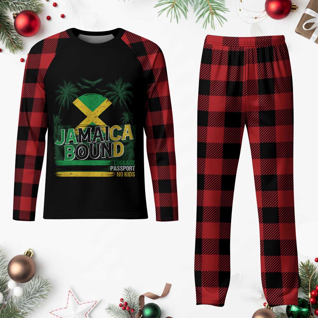 Jamaican Travel Plaid Pajama Set Straight Trippin Jamaica Vacation Retro TS10 Buffalo Plaid Print Your Wear