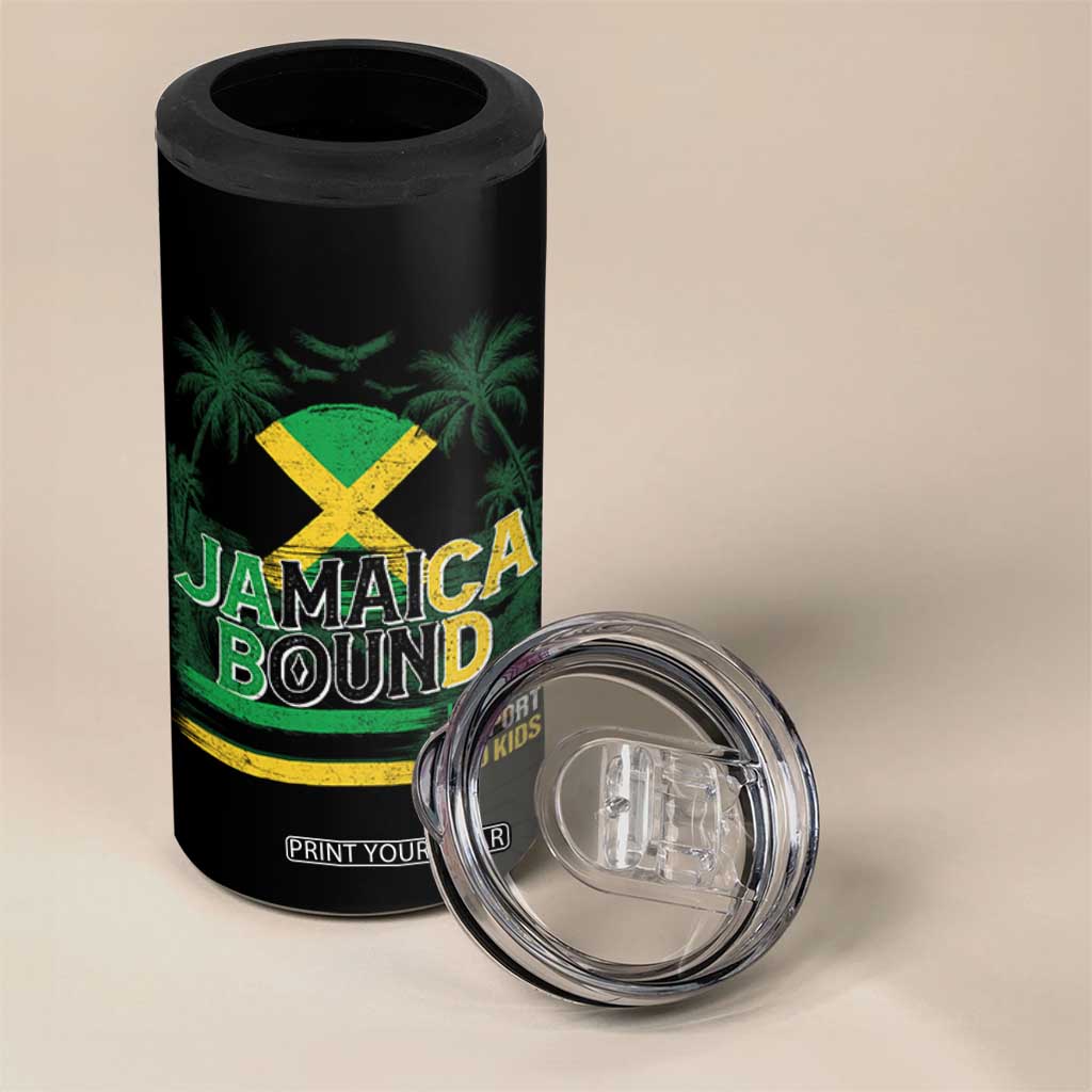 Jamaican Travel 4 in 1 Can Cooler Tumbler Straight Trippin Jamaica Vacation Retro TS10 Print Your Wear