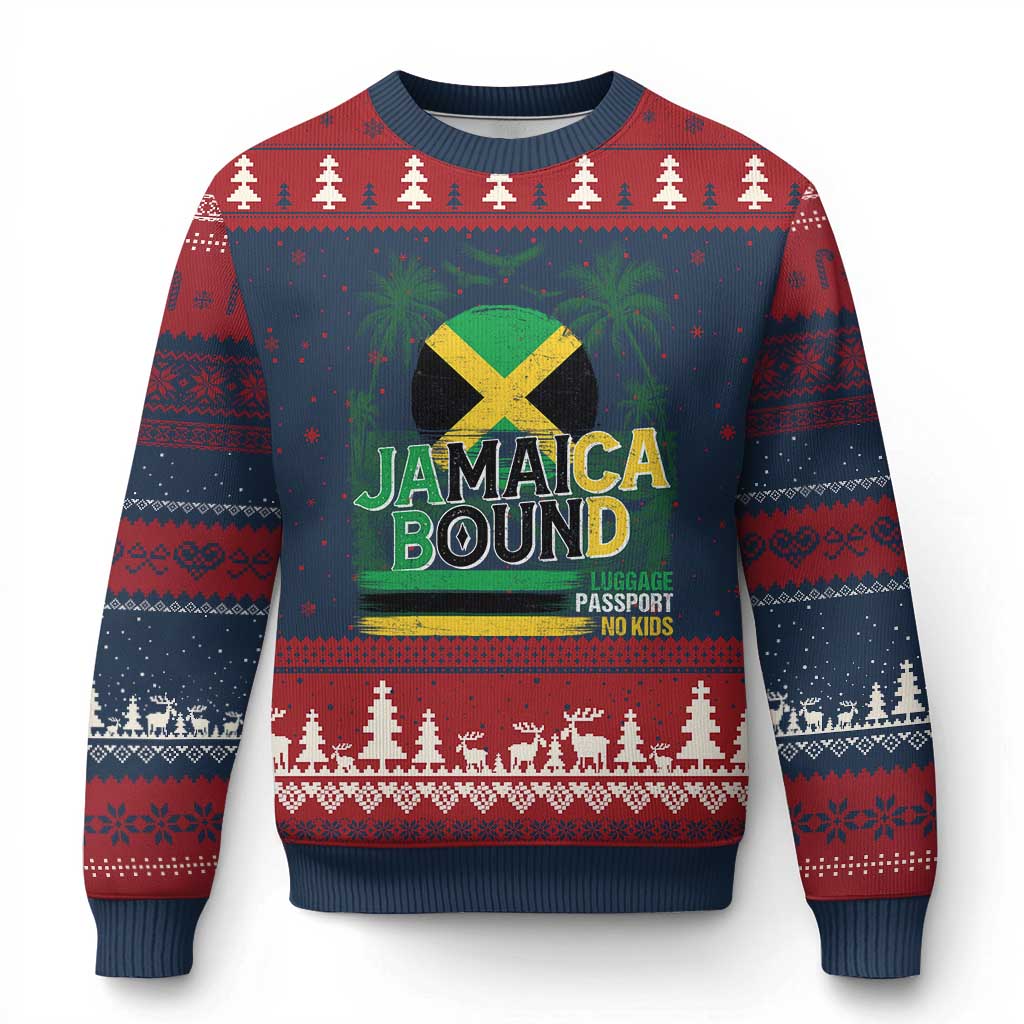 Jamaican Travel Ugly Christmas Sweater Straight Trippin Jamaica Vacation Retro TS10 Navy Red Print Your Wear