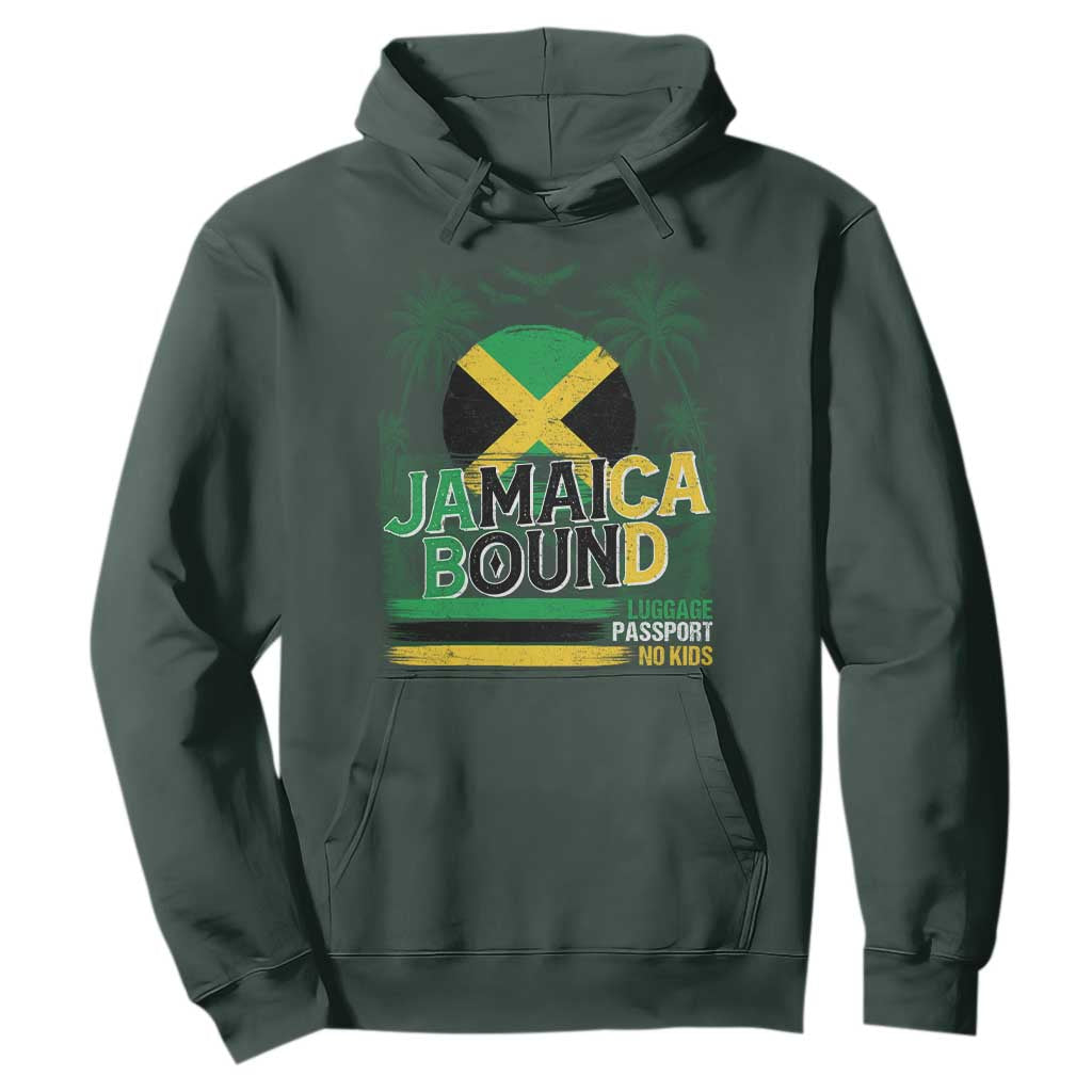 Jamaican Travel Hoodie Straight Trippin Jamaica Vacation Retro TS10 Dark Forest Green Print Your Wear