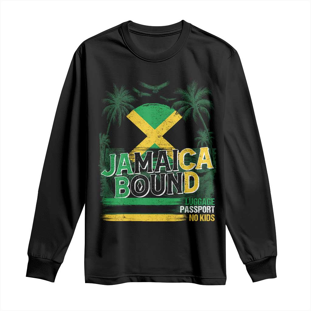 Jamaican Travel Long Sleeve Shirt Straight Trippin Jamaica Vacation Retro TS10 Black Print Your Wear