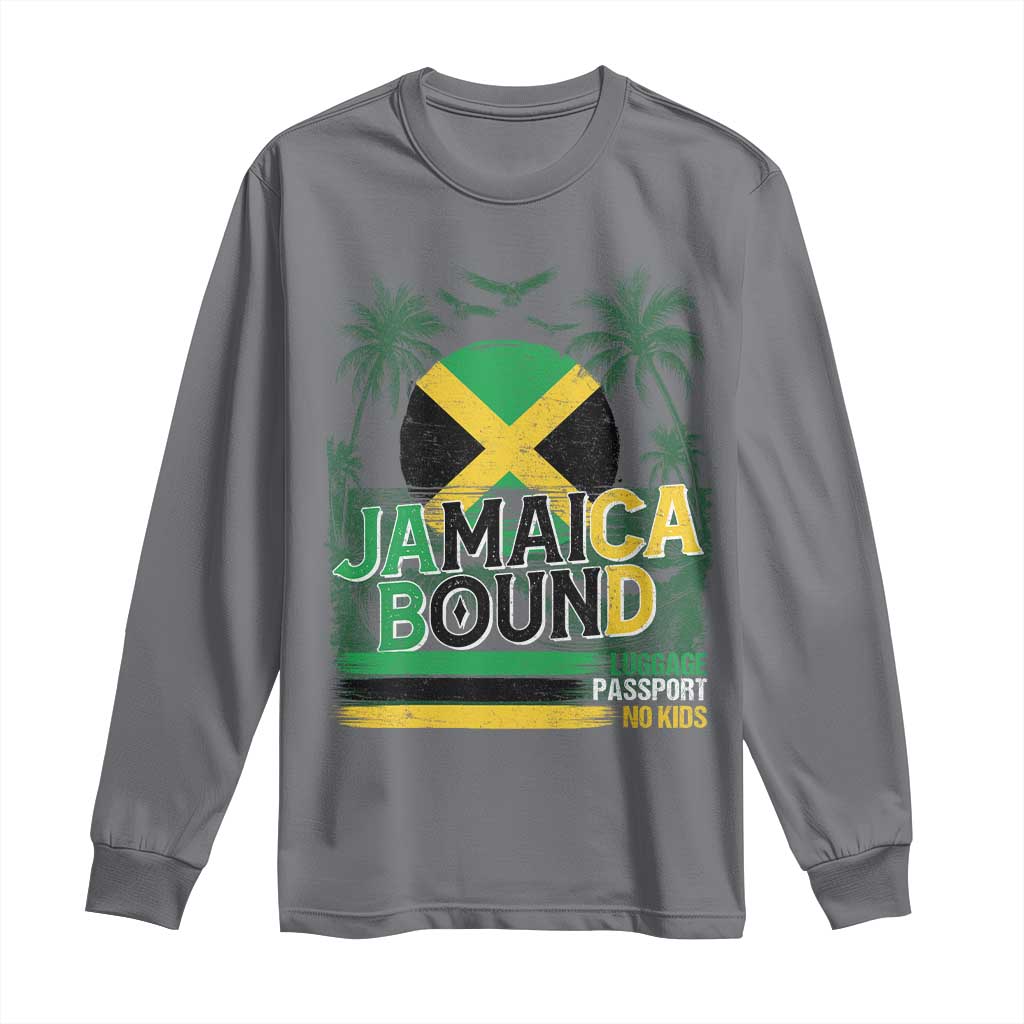 Jamaican Travel Long Sleeve Shirt Straight Trippin Jamaica Vacation Retro TS10 Charcoal Print Your Wear