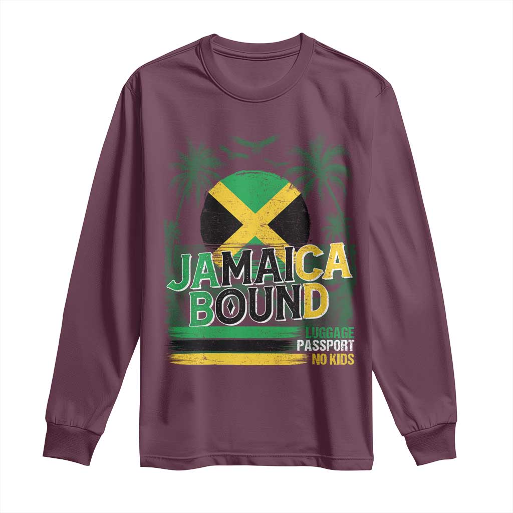 Jamaican Travel Long Sleeve Shirt Straight Trippin Jamaica Vacation Retro TS10 Maroon Print Your Wear