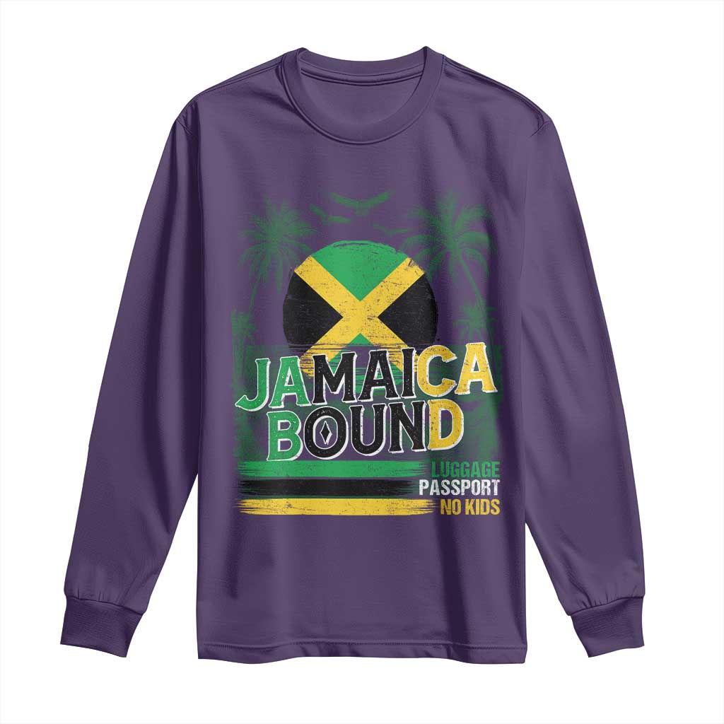 Jamaican Travel Long Sleeve Shirt Straight Trippin Jamaica Vacation Retro TS10 Purple Print Your Wear