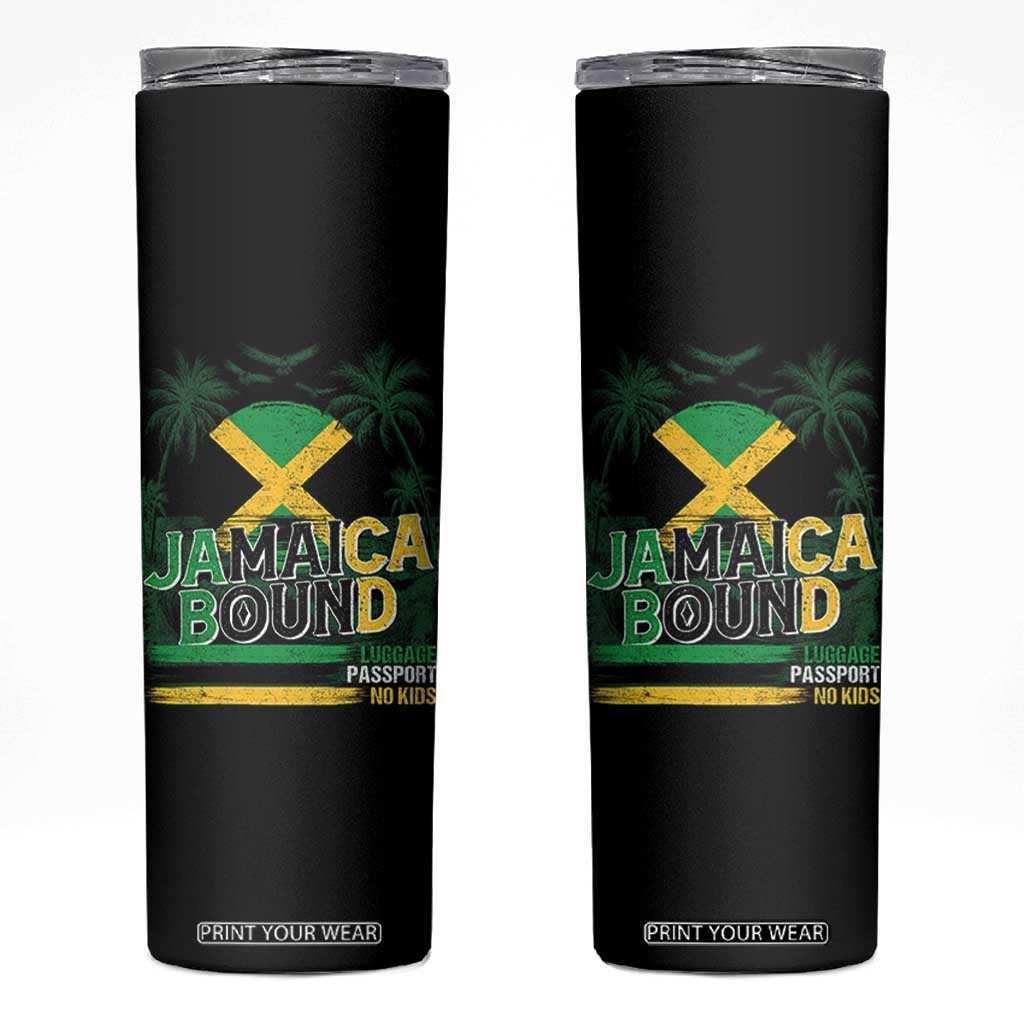 Jamaican Travel Skinny Tumbler Straight Trippin Jamaica Vacation Retro TS10 Black Print Your Wear