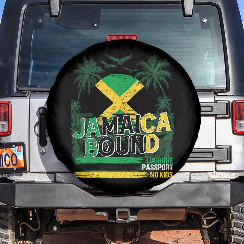 Jamaican Travel Spare Tire Cover Straight Trippin Jamaica Vacation Retro TS10 No hole Black Print Your Wear