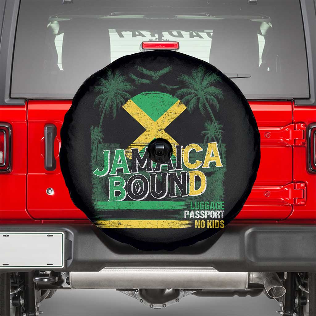 Jamaican Travel Spare Tire Cover Straight Trippin Jamaica Vacation Retro TS10 Black Print Your Wear