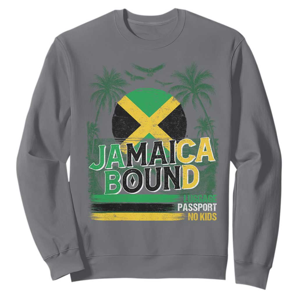 Jamaican Travel Sweatshirt Straight Trippin Jamaica Vacation Retro TS10 Charcoal Print Your Wear