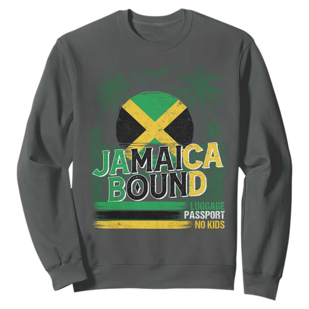 Jamaican Travel Sweatshirt Straight Trippin Jamaica Vacation Retro TS10 Dark Heather Print Your Wear