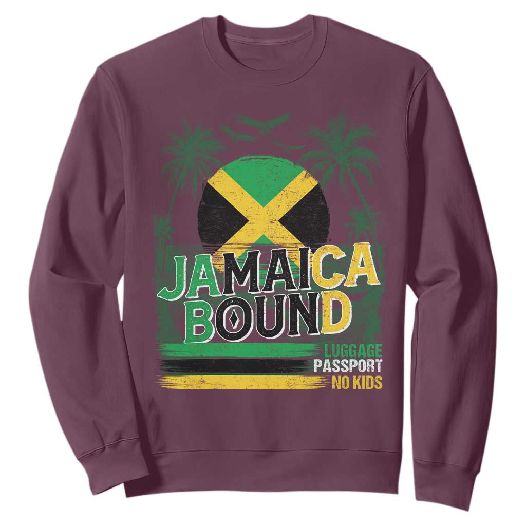 Jamaican Travel Sweatshirt Straight Trippin Jamaica Vacation Retro TS10 Maroon Print Your Wear