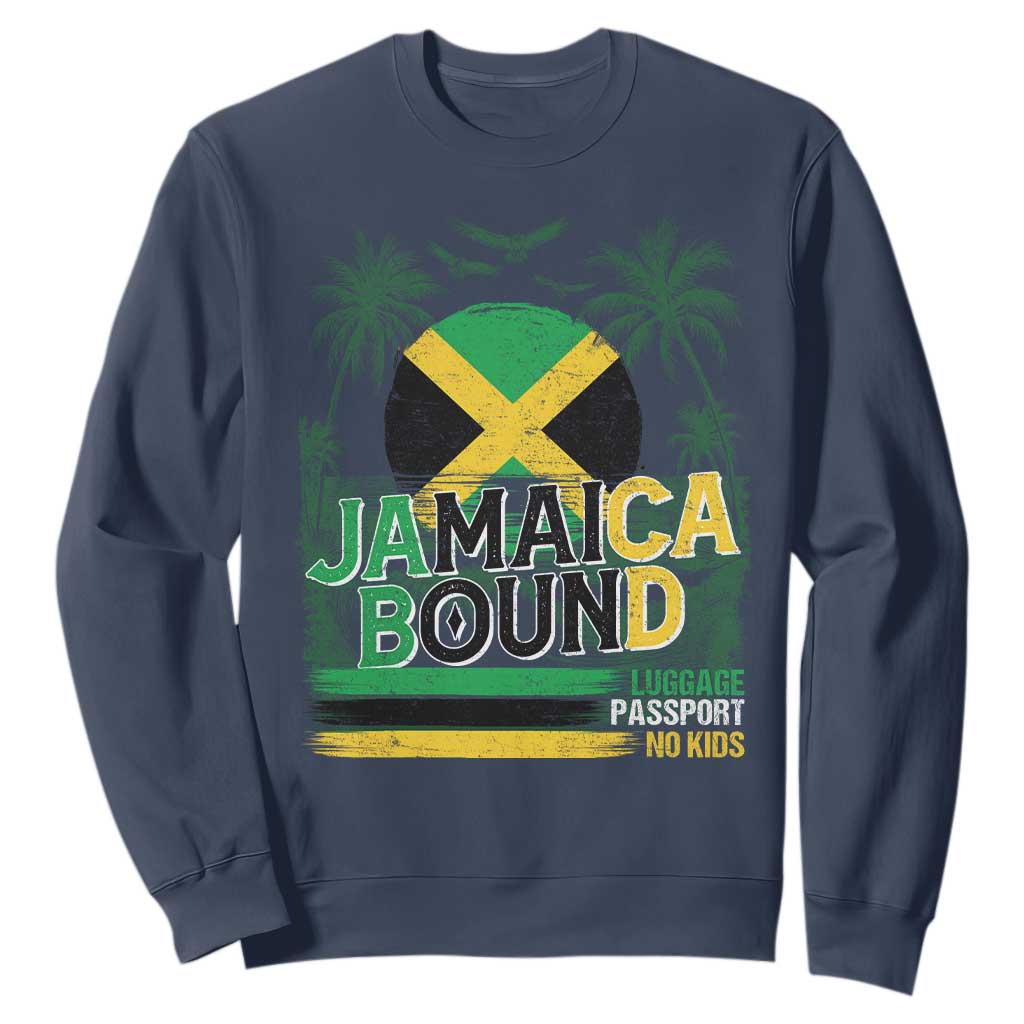 Jamaican Travel Sweatshirt Straight Trippin Jamaica Vacation Retro TS10 Navy Print Your Wear