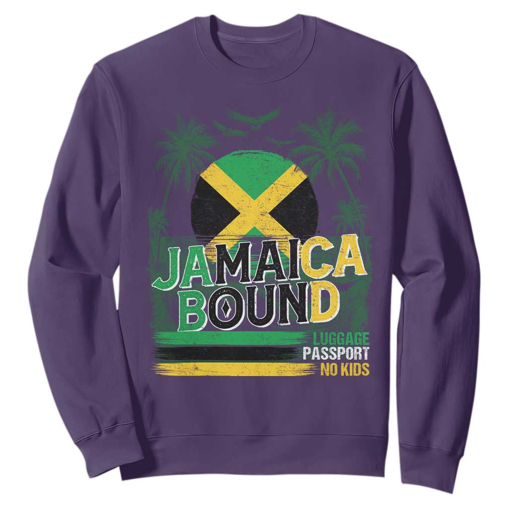 Jamaican Travel Sweatshirt Straight Trippin Jamaica Vacation Retro TS10 Purple Print Your Wear