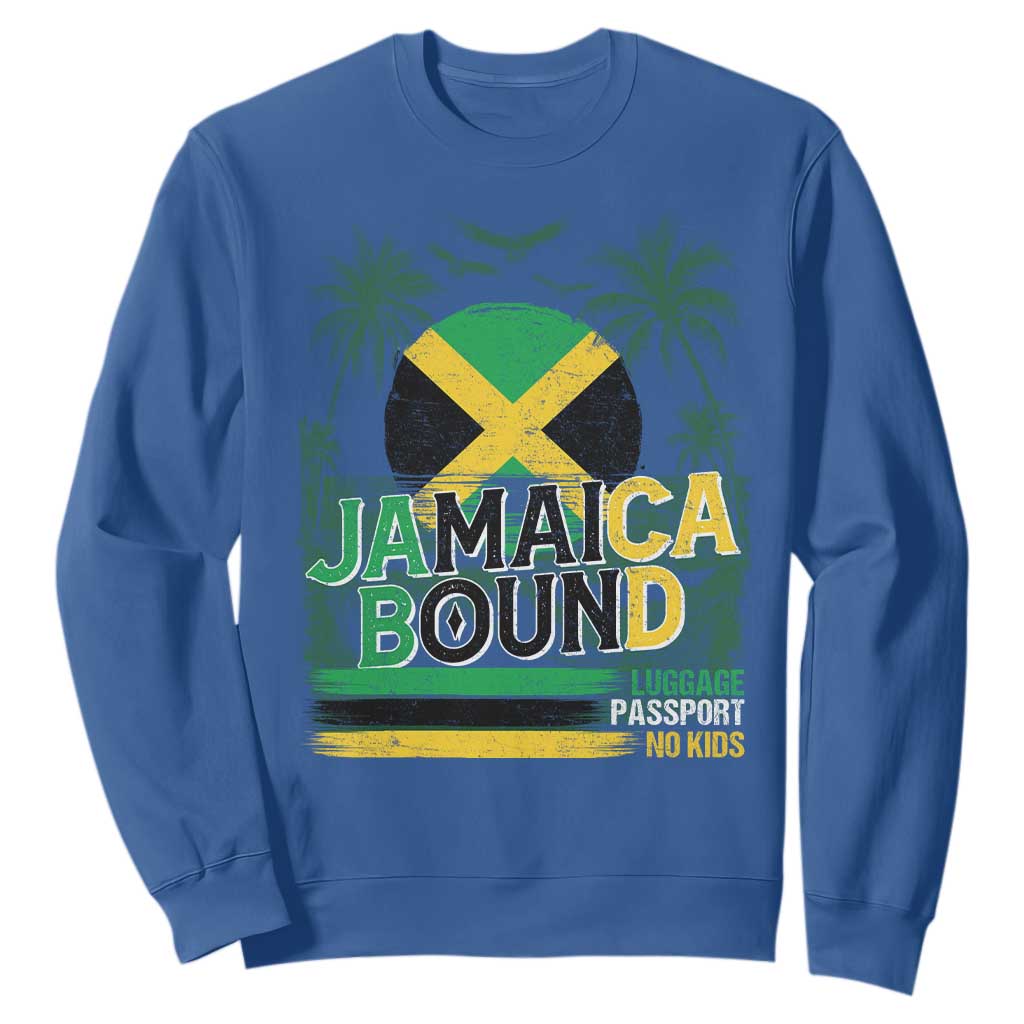 Jamaican Travel Sweatshirt Straight Trippin Jamaica Vacation Retro TS10 Royal Blue Print Your Wear