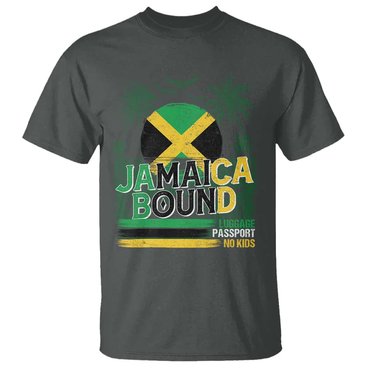 Jamaican Travel T Shirt Straight Trippin Jamaica Vacation Retro TS10 Dark Heather Print Your Wear
