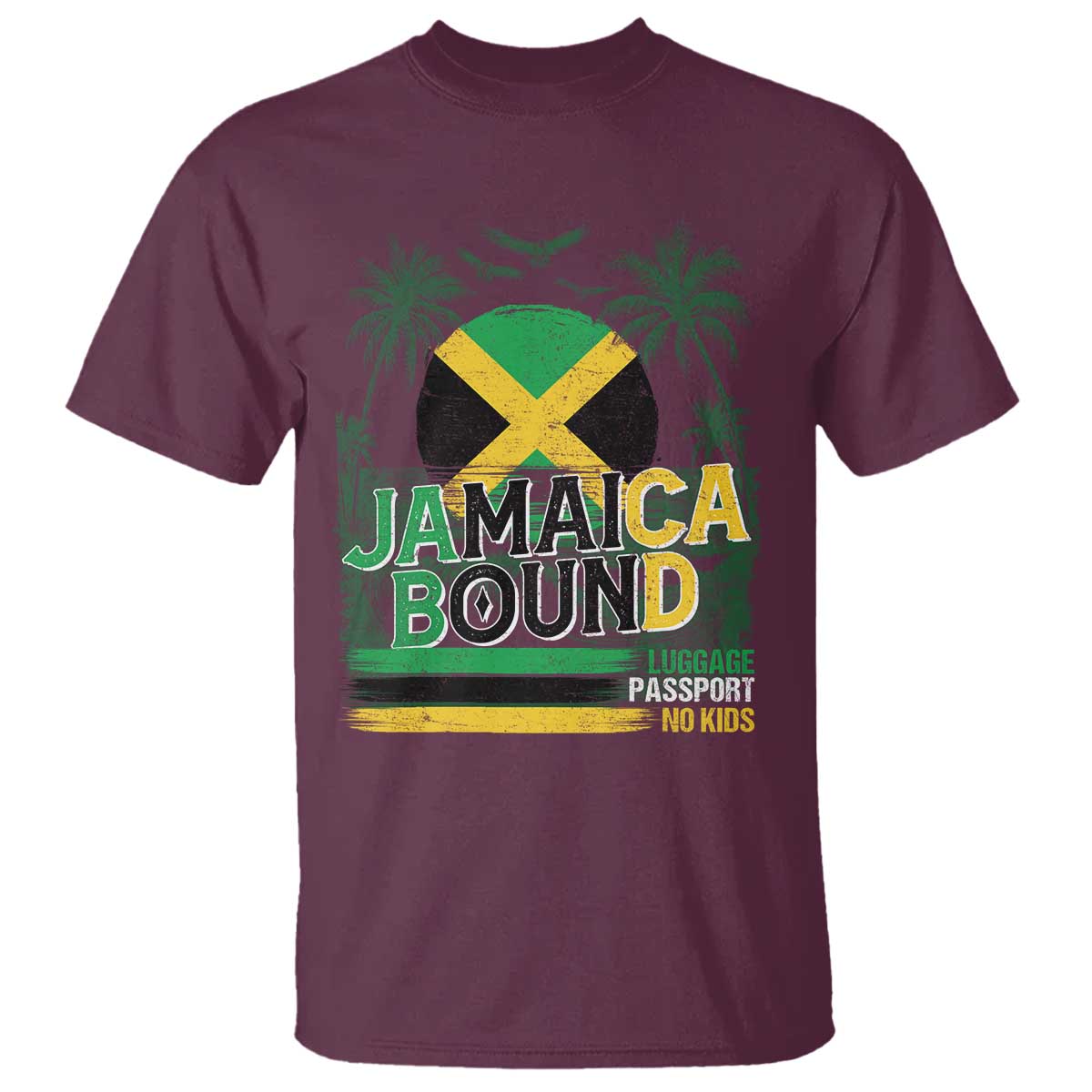 Jamaican Travel T Shirt Straight Trippin Jamaica Vacation Retro TS10 Maroon Print Your Wear