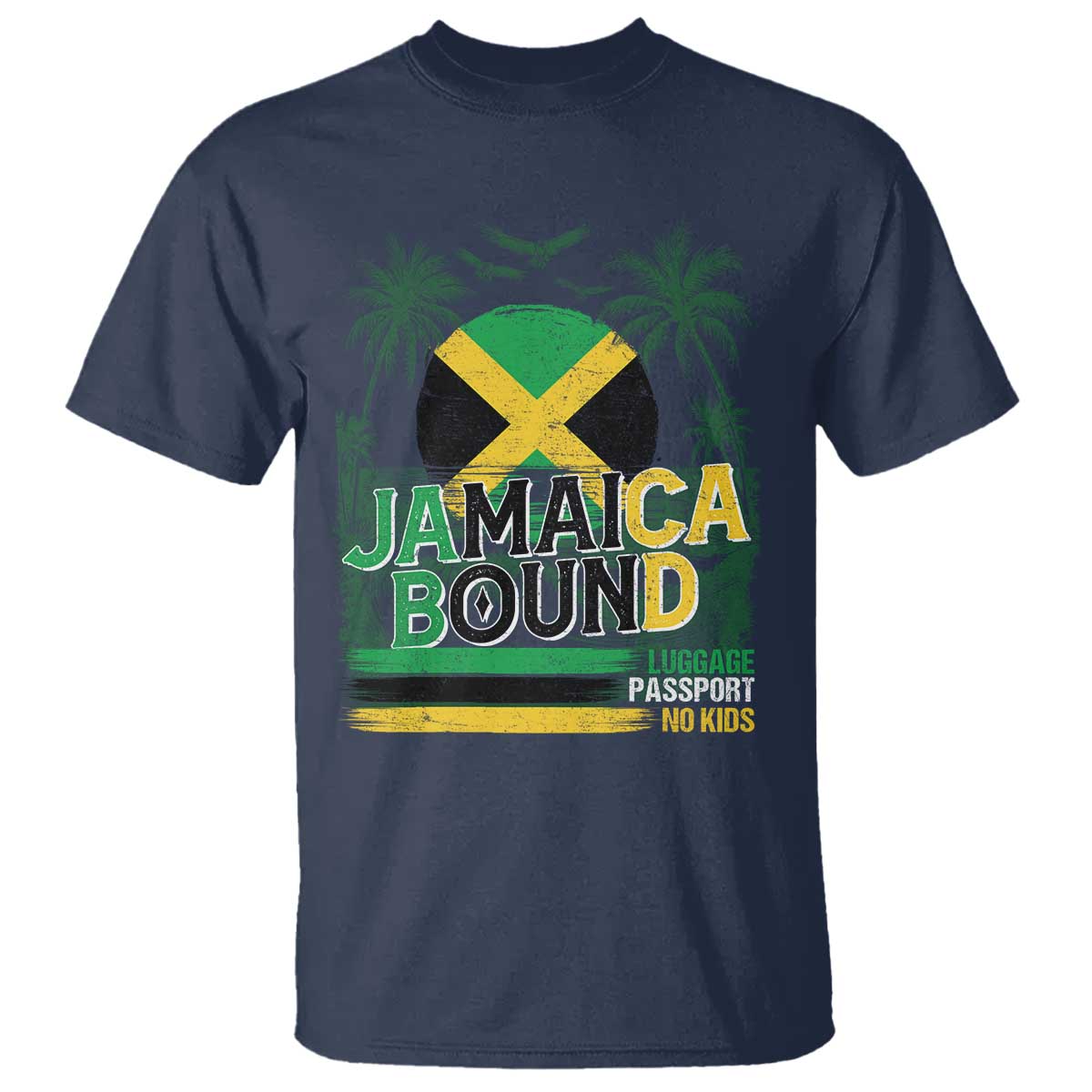 Jamaican Travel T Shirt Straight Trippin Jamaica Vacation Retro TS10 Navy Print Your Wear