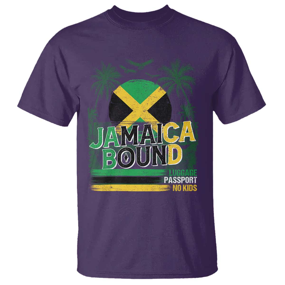 Jamaican Travel T Shirt Straight Trippin Jamaica Vacation Retro TS10 Purple Print Your Wear