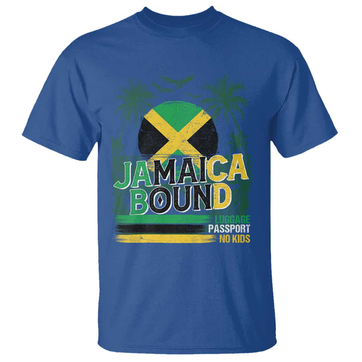 Jamaican Travel T Shirt Straight Trippin Jamaica Vacation Retro TS10 Royal Blue Print Your Wear