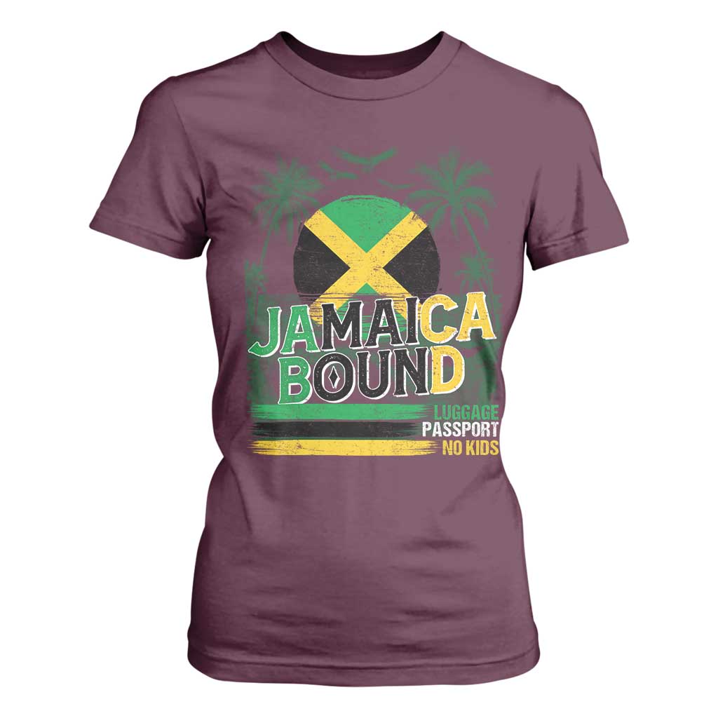 Jamaican Travel T Shirt For Women Straight Trippin Jamaica Vacation Retro TS10 Maroon Print Your Wear