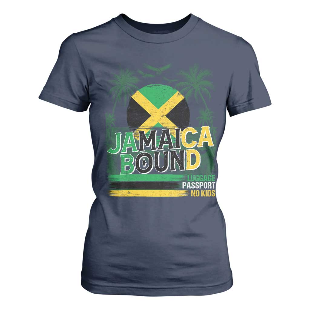 Jamaican Travel T Shirt For Women Straight Trippin Jamaica Vacation Retro TS10 Navy Print Your Wear