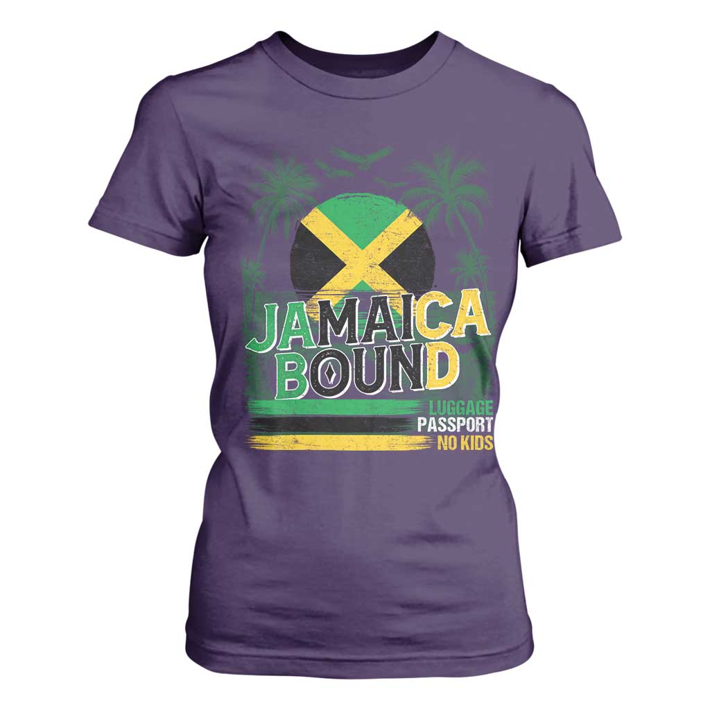 Jamaican Travel T Shirt For Women Straight Trippin Jamaica Vacation Retro TS10 Purple Print Your Wear