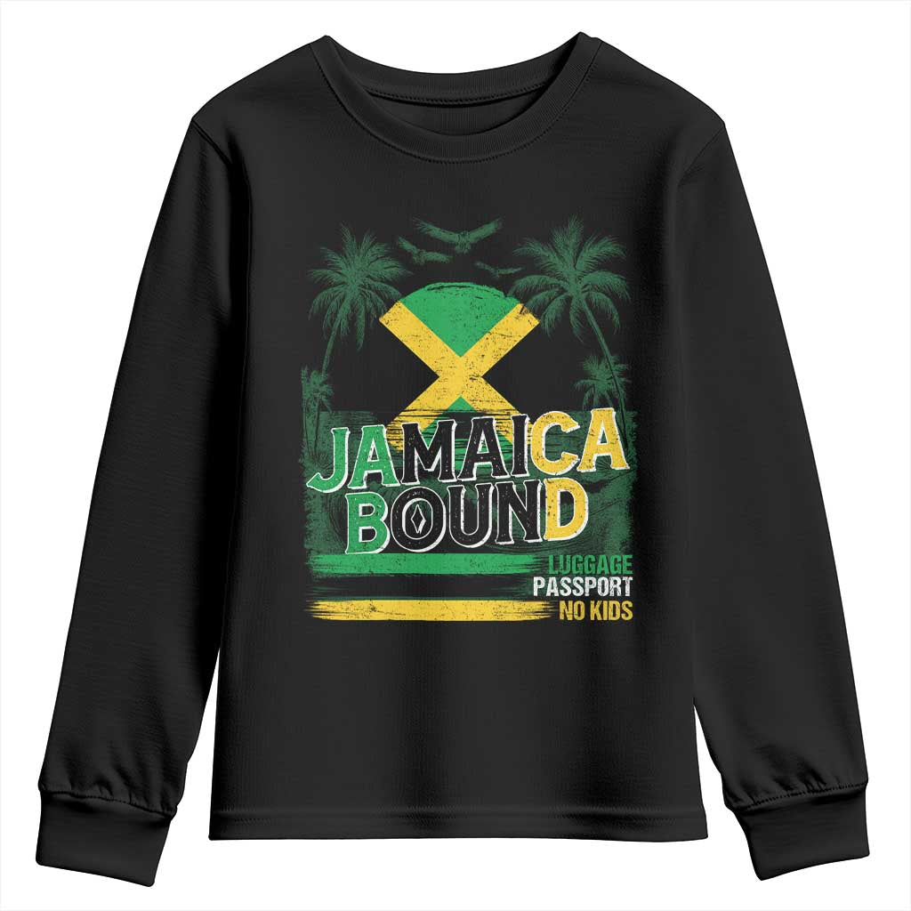 Jamaican Travel Youth Sweatshirt Straight Trippin Jamaica Vacation Retro TS10 Black Print Your Wear