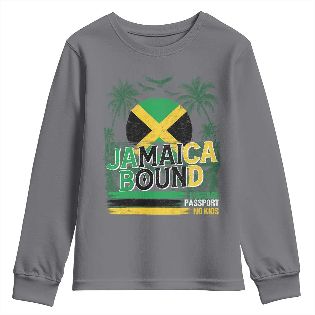 Jamaican Travel Youth Sweatshirt Straight Trippin Jamaica Vacation Retro TS10 Charcoal Print Your Wear
