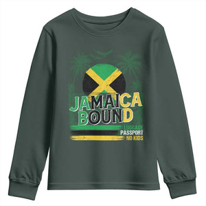 Jamaican Travel Youth Sweatshirt Straight Trippin Jamaica Vacation Retro TS10 Dark Forest Green Print Your Wear