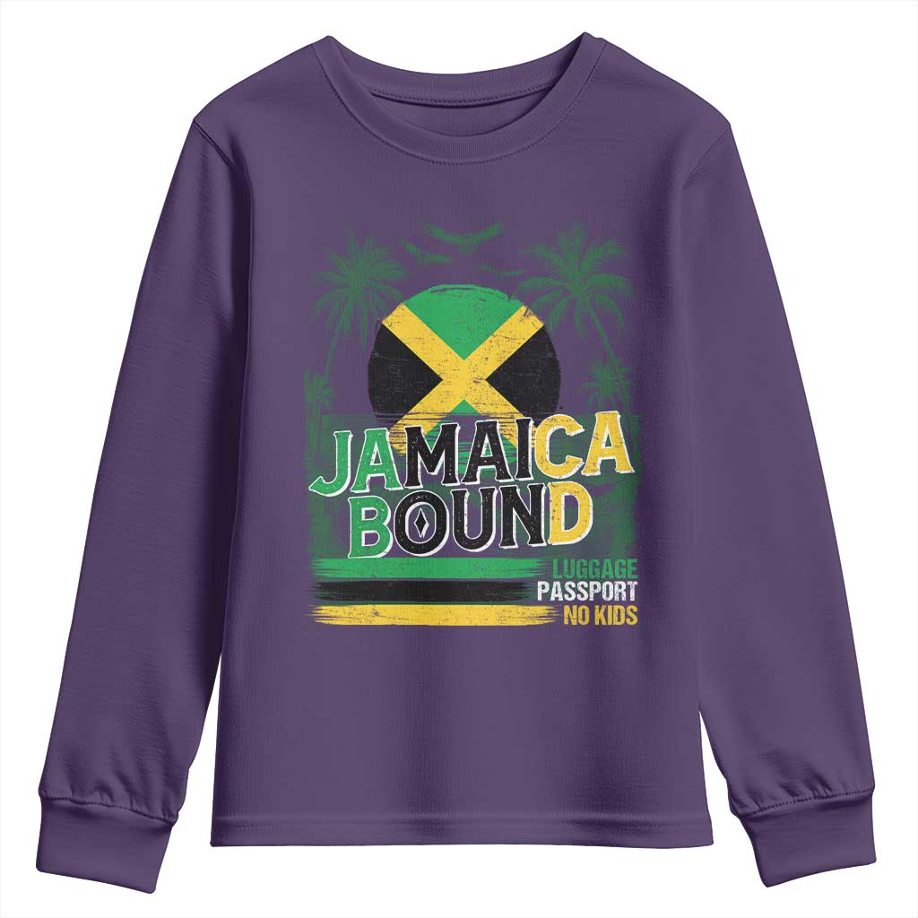 Jamaican Travel Youth Sweatshirt Straight Trippin Jamaica Vacation Retro TS10 Purple Print Your Wear