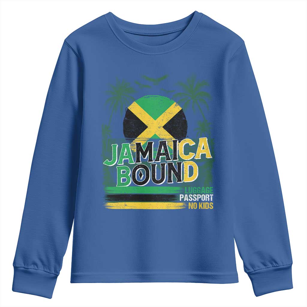 Jamaican Travel Youth Sweatshirt Straight Trippin Jamaica Vacation Retro TS10 Royal Blue Print Your Wear