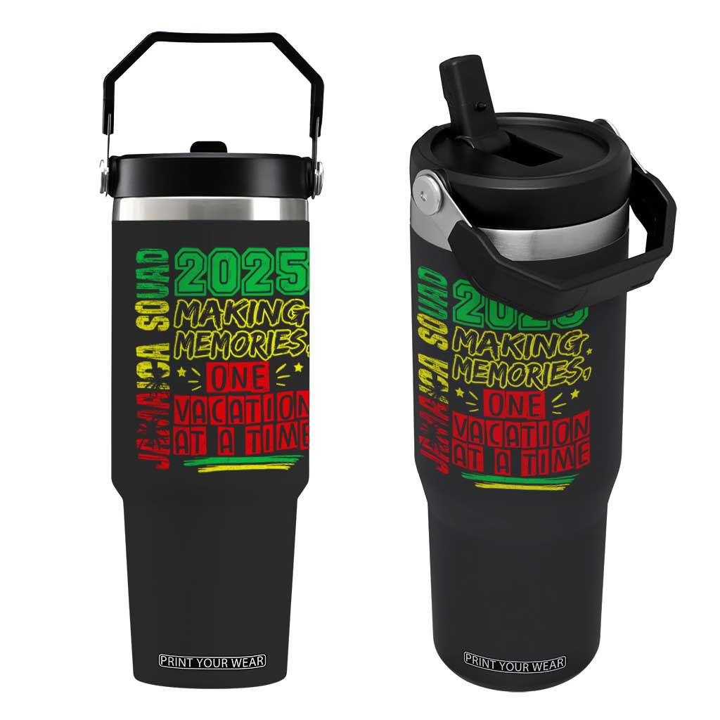 Vacation Jamaica 2025 Flip Straw Tumbler Matching Family Jamaica Squad TS10 One Size: 30 oz Black Print Your Wear